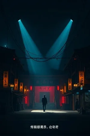 古装剧集《长夜执灯人》封面，青石长街尽头亮着一盏夜行灯笼